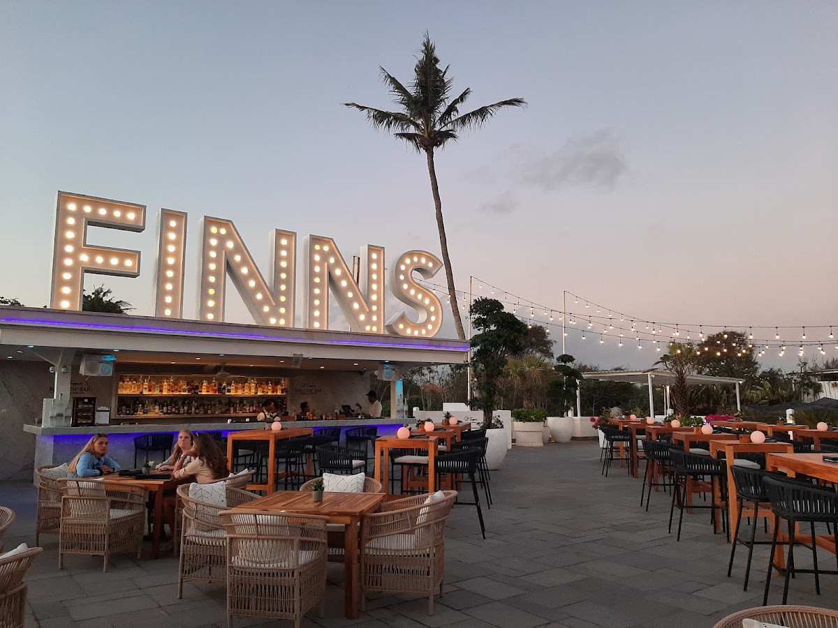 Finns Beach Club beachfront in Berawa Canggu